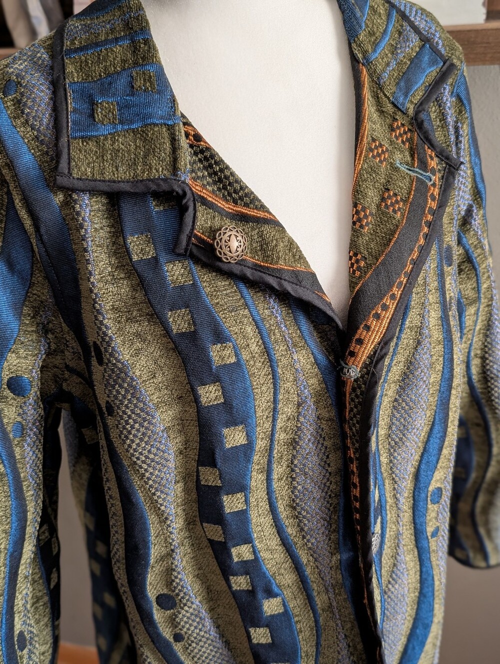 I-Reversibles XL NWT Art to Wear Abstract Woven Reversible Jacket Boho - Picture 2 of 7